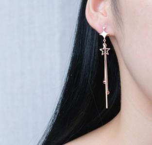 Anting-anting Wanita Cantik Bersalut Perak 925 Sterling Starlight Dua Lapisan