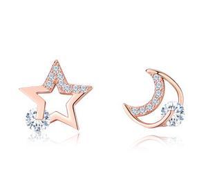 Subang Pop Bersalut Emas 925 Sterling Silver Moon Bintang