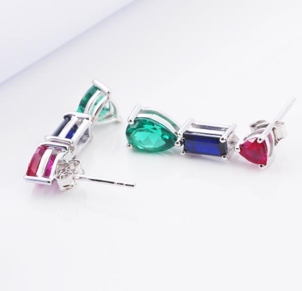 Anting-anting Fesyen Bersalut Perak Polikromatik 925 Sterling