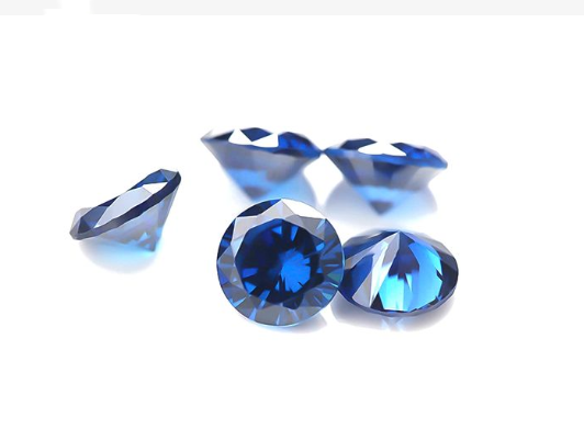 8.0-9.0mm Berkualiti Tinggi DEF Pusingan Brilliant Cut Blue Moissanite untuk Membuat Barang Kemas