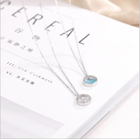 Kalung Ombak Wanita Kalung Perak Sterling Fesyen Korea