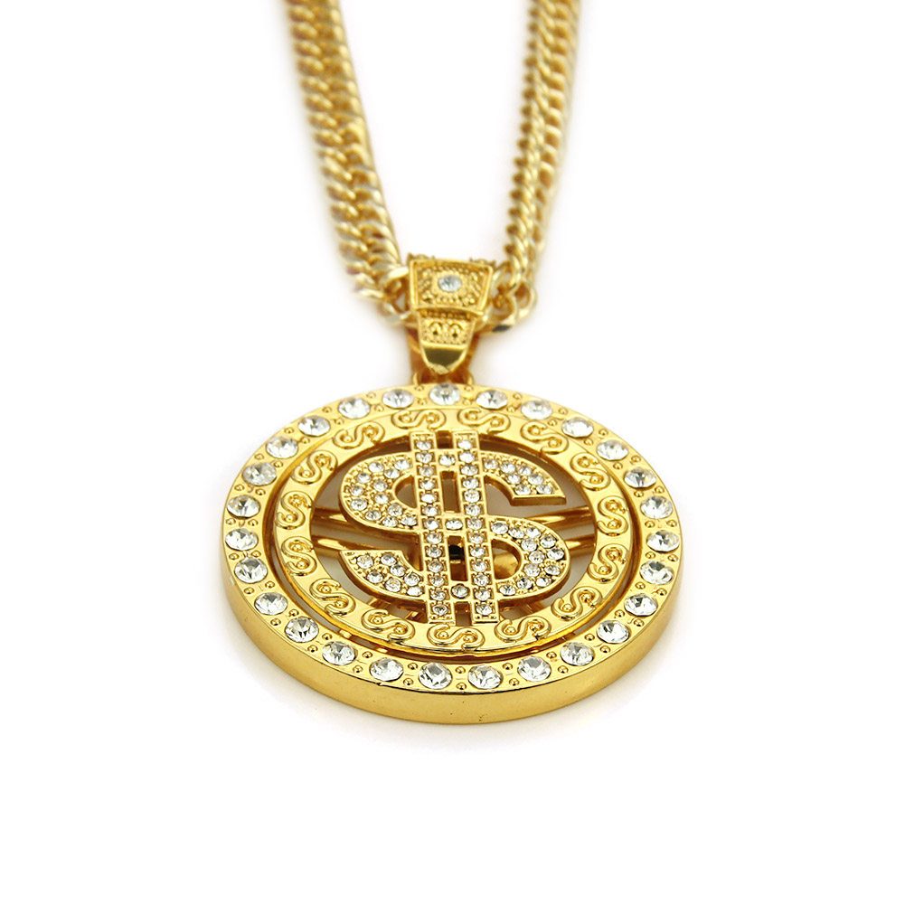 Kalung Loket Dolar Emas Hip Hop