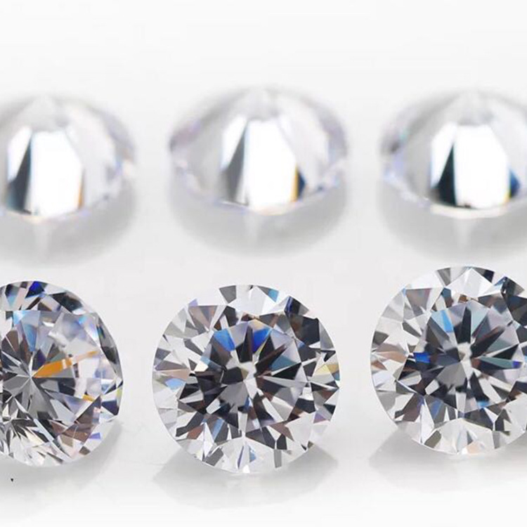 3A Kualiti Tinggi DE Color Round Cubic Zirconia Dibekalkan Terus oleh Pengilang