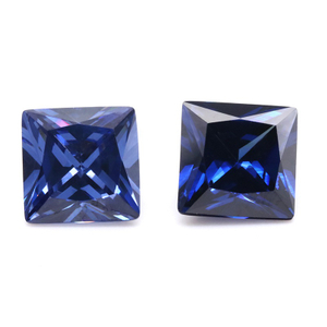 Kilang Borong 3EX Biru Tua VVS Princess Cubic Zirconia