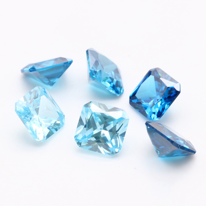 Kilang Borong 3A Permata Tiruan Blue Cubic Zirconia