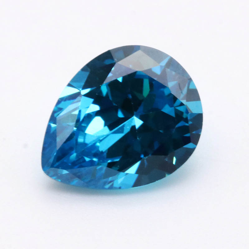 Hot 3A Blue Pear Berbentuk VVS Cubic Zirconia