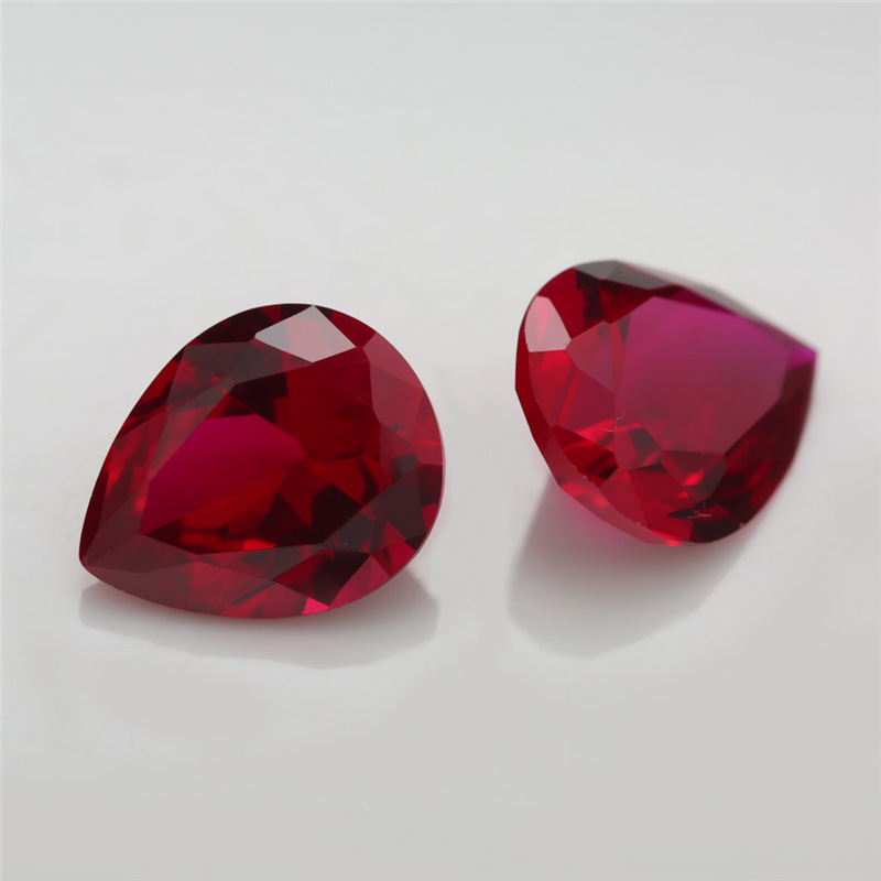 8# Pear Red Corundum Ratnapura Gem Borong Cincin Muka Batu Utama