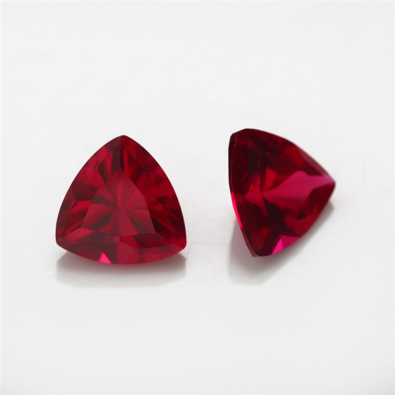 8 # Aksesori Cincin Delima Tiruan Segitiga Lemak Corundum Merah