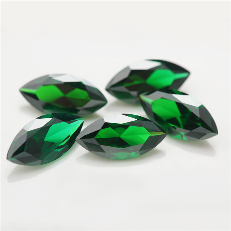 5A Custom Green Manufacturer Borong Marquis Cubic Zirconia untuk Barang Kemas