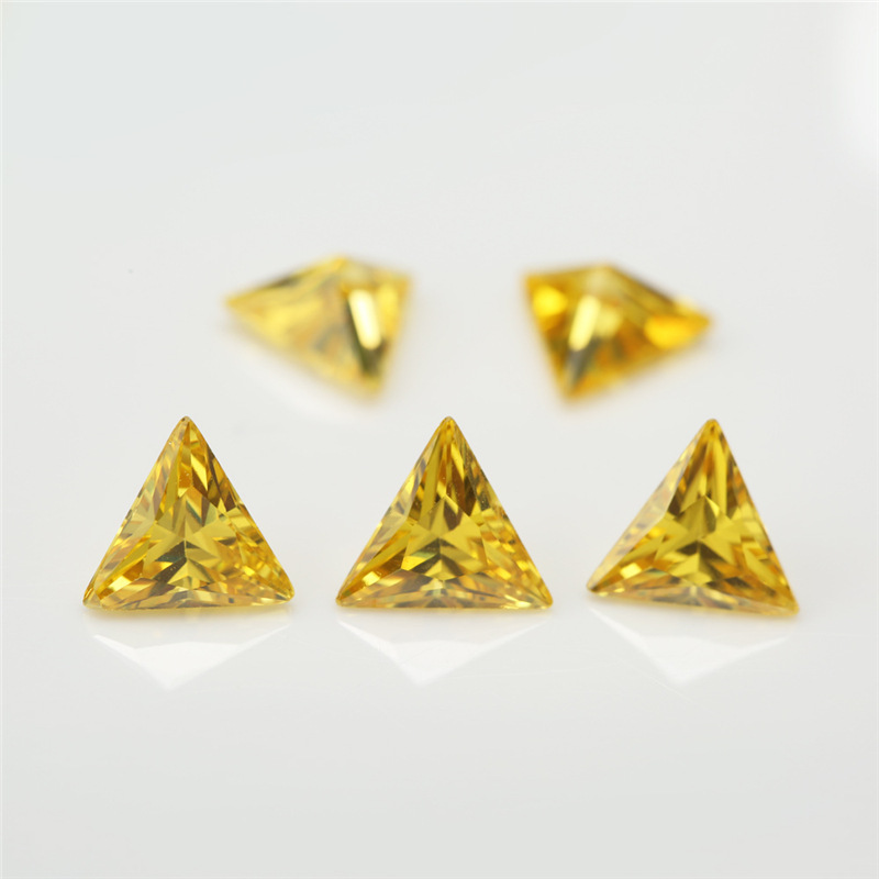 5A Yellow Manufacturing Borong Triangle Cubic Zirconia untuk Barang Kemas