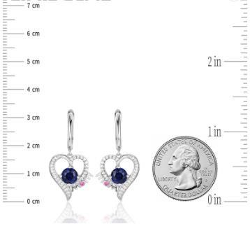 Anting-anting Nilam 925 Sterling Silver Bahan Wanita Indah Sapphire Berbentuk Hati Anting-Anting Hadiah Pesta