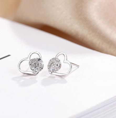 Anting-anting Comel Wanita Bersalut Perak 925 Sterling Waves in The Heart