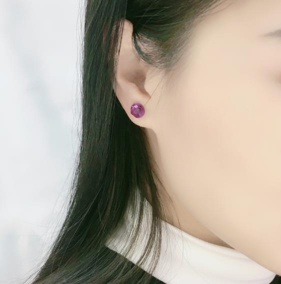 Anting-anting Amethyst Minimalis 925 Sterling Silver Plated Fashion Subang