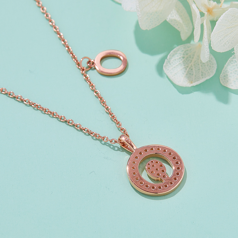 Siri abjad O Lovely Rose Gold Kalung