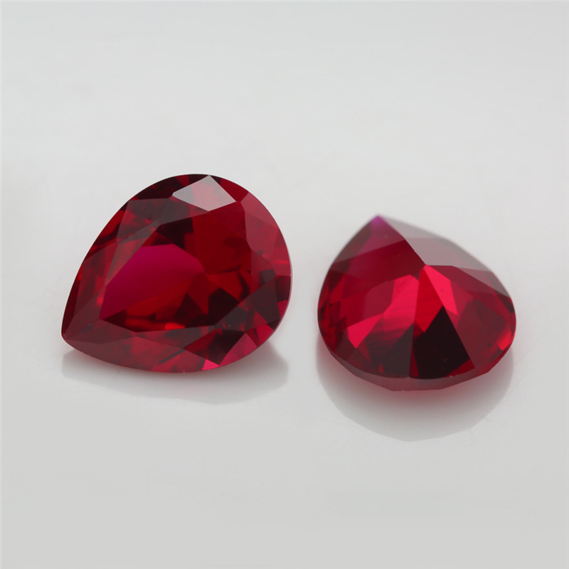 8# Pear Red Corundum Ratnapura Gem Borong Cincin Muka Batu Utama