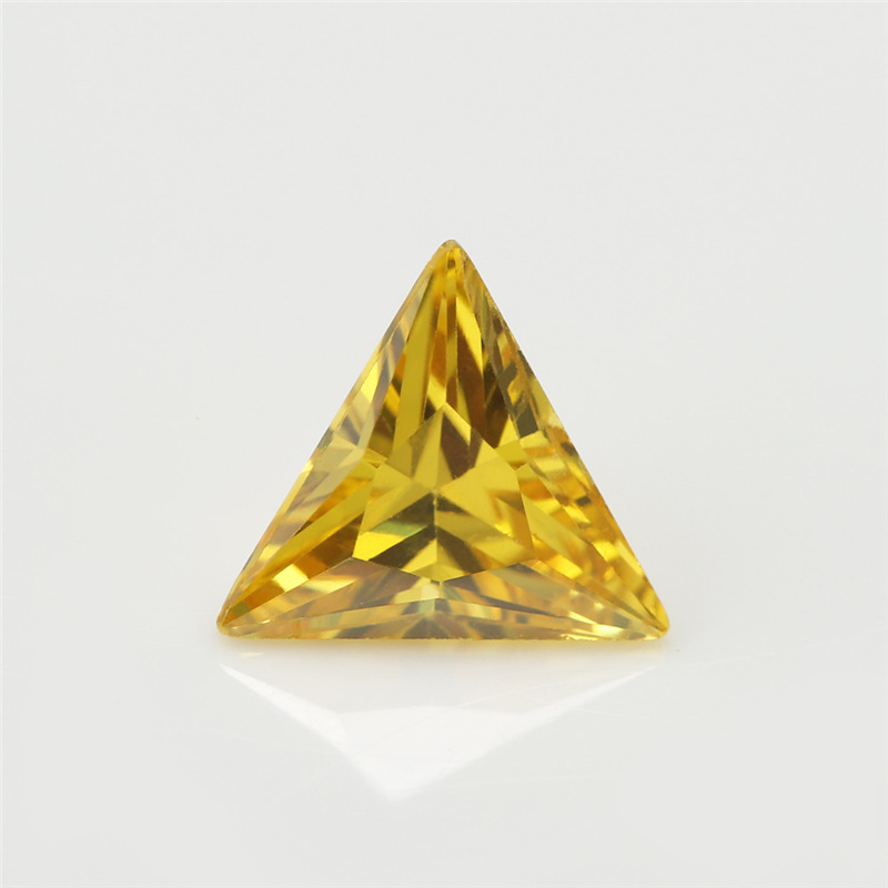 5A Yellow Manufacturing Borong Triangle Cubic Zirconia untuk Barang Kemas