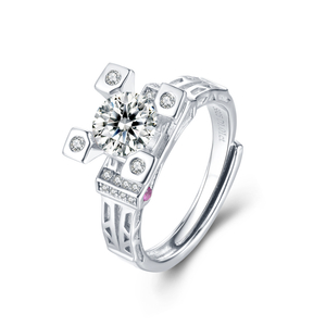 Cincin Moissanite 925 Sterling Silver Kualiti Tinggi VVS yang tersendiri