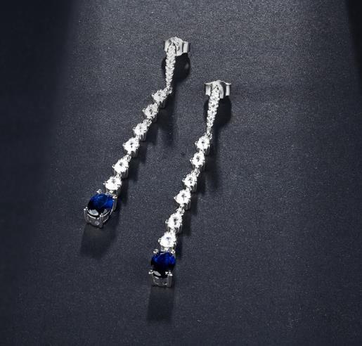 Anting-anting Loket Panjang Perak Sterling Barang Kemas Rekaan Asal Gaya Mudah