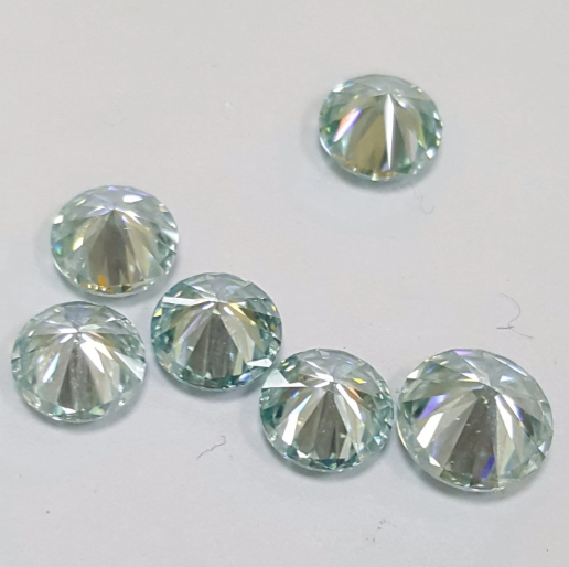 4.0-5.0mm Hijau Berkualiti Tinggi DEF Round Brilliant Cut Moissanite untuk Membuat Barang Kemas