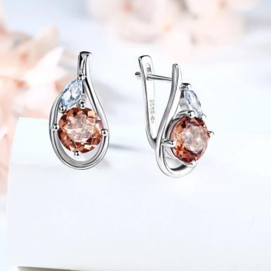 Harga Borong Terus Kilang 925 Sterling Silver Anting-anting Elegan Wanita Saduran Emas