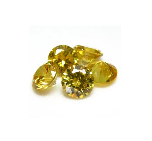 4.0-5.0mm Kuning Berkualiti Tinggi DEF Round Brilliant Cut Moissanite untuk Membuat Barang Kemas