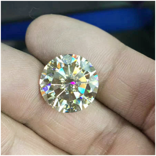 0.8-3.0mm Kuning Berkualiti Tinggi DEF Round Brilliant Cut Moissanite untuk Pembuatan Barang Kemas