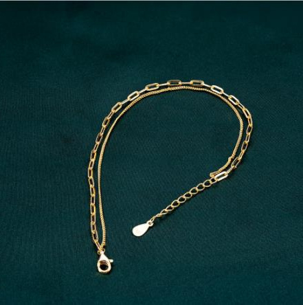 Versi Korea Baharu S92 Sterling Silver Gelang Perangai Mudah Rantaian Wanita Gelang Gaya Retro