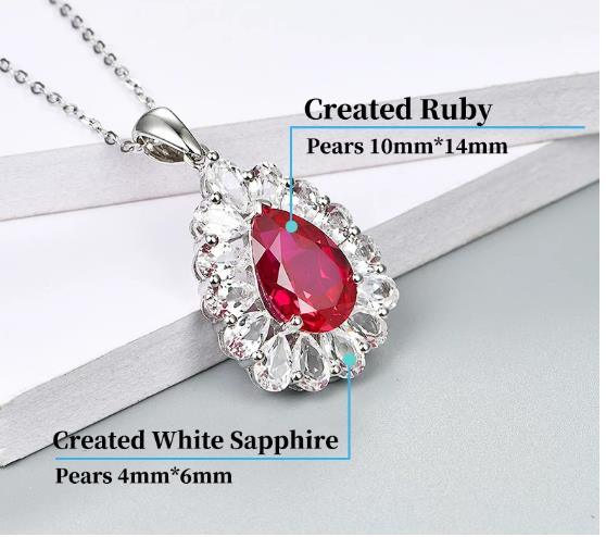 Loket Perak Sterling Merah Ruby Mencipta Loket Hadiah Loket Perak Wanita Ruby Merah