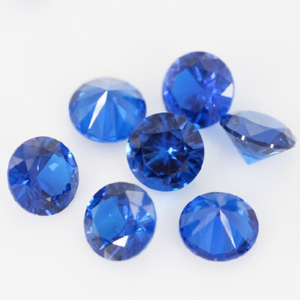 11.0-12.0mm Berkualiti Tinggi DEF Pusingan Brilliant Cut Blue Moissanite untuk Membuat Barang Kemas