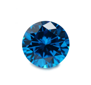 13.0-14.0mm Berkualiti Tinggi DEF Pusingan Brilliant Cut Blue Moissanite untuk Membuat Barang Kemas