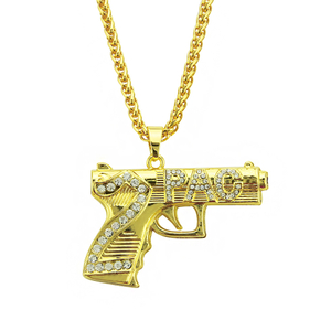 Pistol Hip Hop Dan Perhiasan Fesyen Loket Kalung Surat