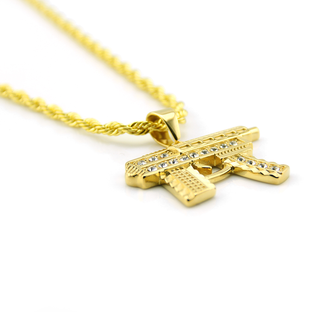 Loket Kalung Pistol Kecil Hip Hop