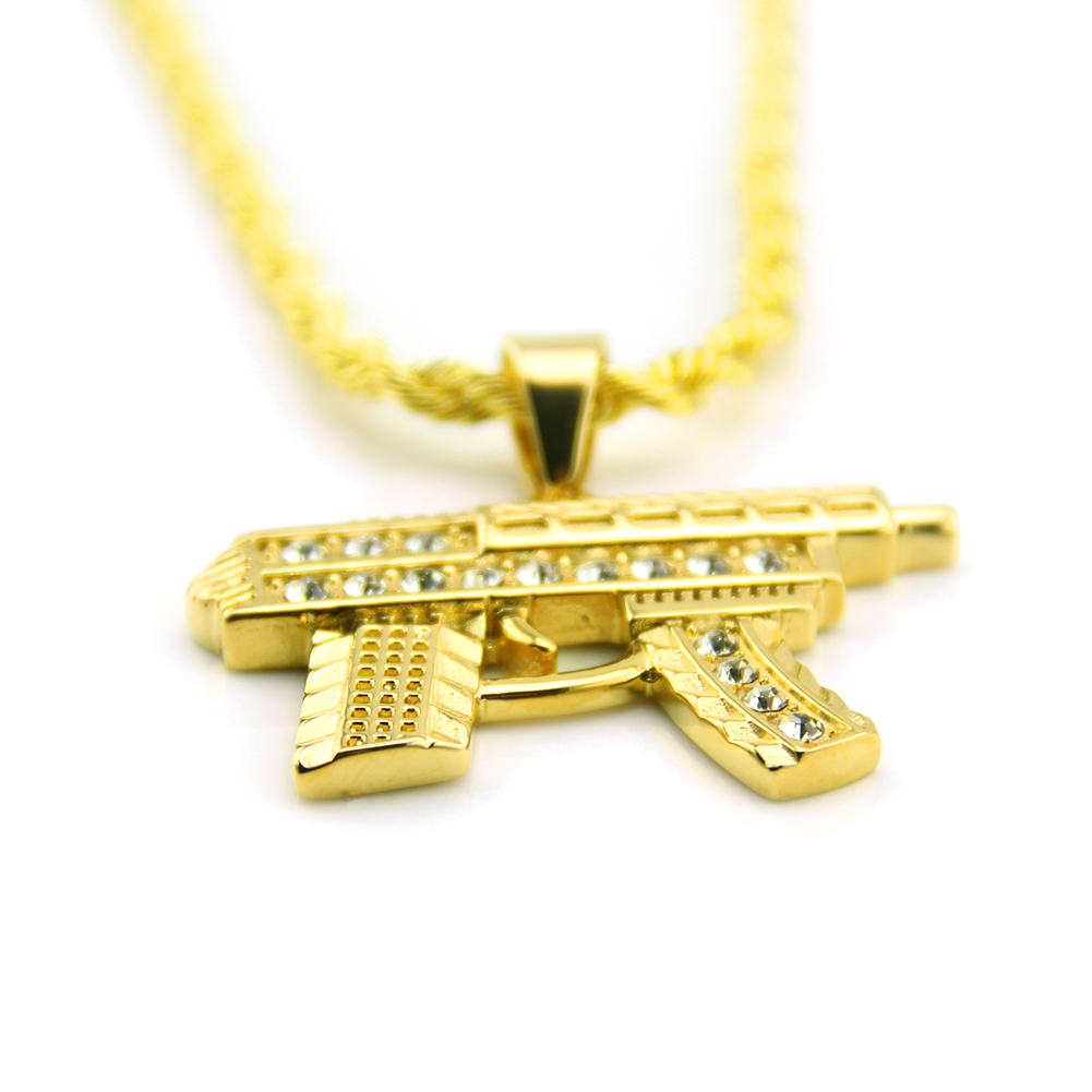 Loket Kalung Pistol Kecil Hip Hop