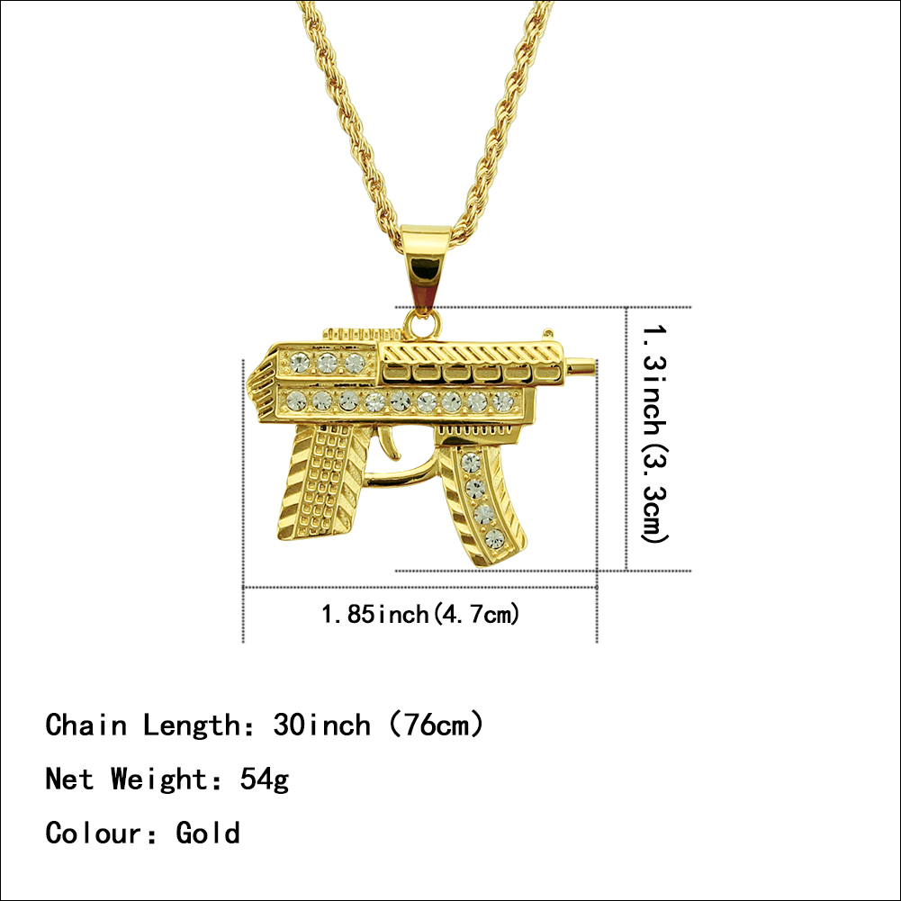 Loket Kalung Pistol Kecil Hip Hop