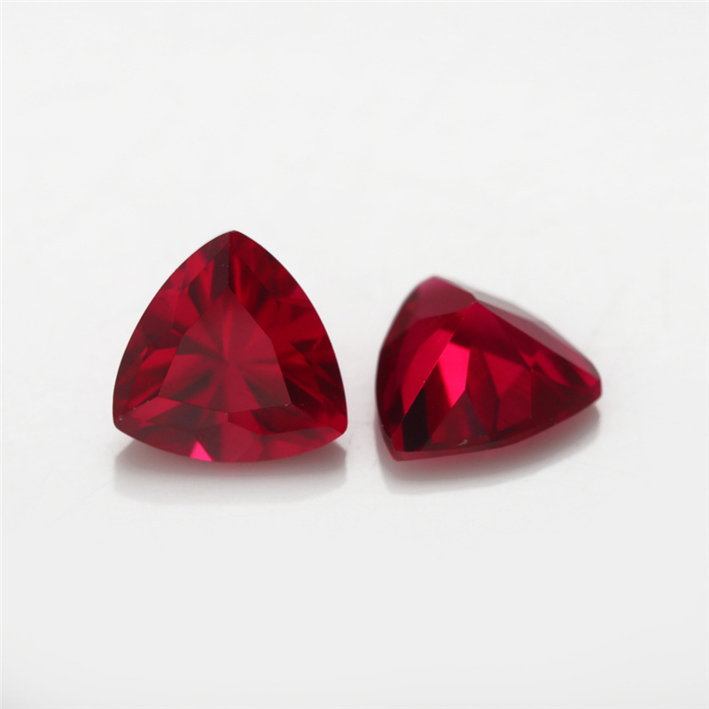 8 # Aksesori Cincin Delima Tiruan Segitiga Lemak Corundum Merah