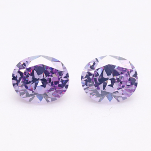 5A 3EX D VVS Lilac Color Oval Cubic Zirconia untuk Barang Kemas