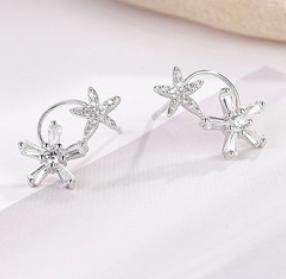 Subang Comel Bersalut Emas Bunga Anggur 925 Sterling Silver