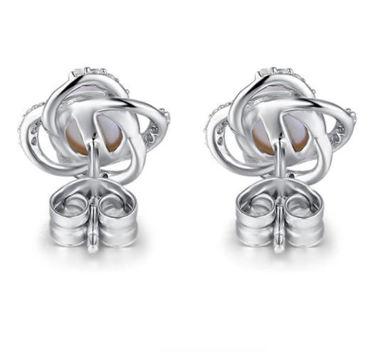 Anting-anting Mutiara Elegan 925 Sterling Silver Plated Fesyen Subang