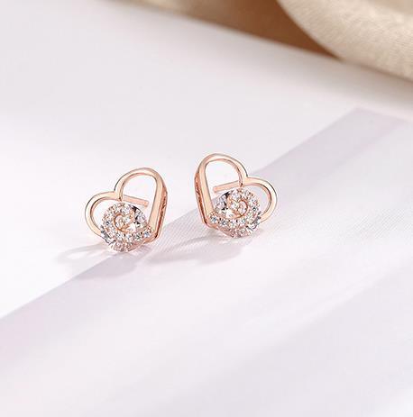 Anting-anting Comel Wanita Bersalut Perak 925 Sterling Waves in The Heart