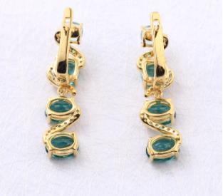 Anting-anting Fesyen Emas 14K Bersalut Perak 925 Perak Biru