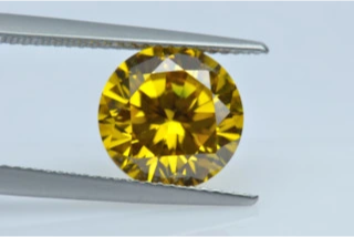 13.0-14.0mm Kuning Kualiti Tinggi DEF Round Brilliant Cut Moissanite untuk Pembuatan Barang Kemas