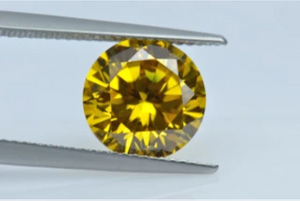 5.0-6.0mm Kuning Berkualiti Tinggi DEF Round Brilliant Cut Moissanite untuk Membuat Barang Kemas