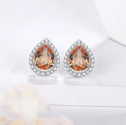 Anting-anting Kecil Berbentuk Pear 925 Sterling Silver Gold Plated Anting-anting Wanita