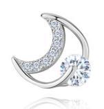 Anting-anting Bulan Bintang 925 Sterling Silver Bersalut Emas Siri Malam