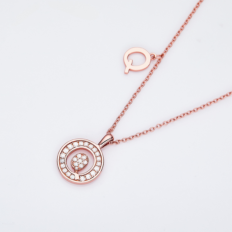 Siri abjad Q Lovely Rose Gold Kalung