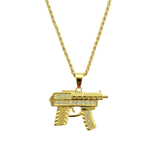 Loket Kalung Pistol Kecil Hip Hop