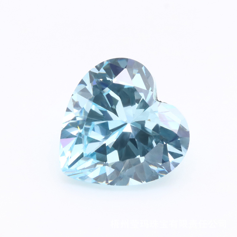 Kilang Borong 3A Blue Heart Cut Cubic Zirconia