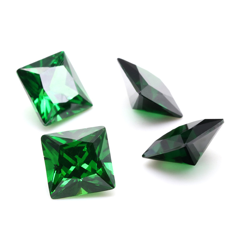 Kilang Borong 3EX Green VVS Princess Cubic Zirconia