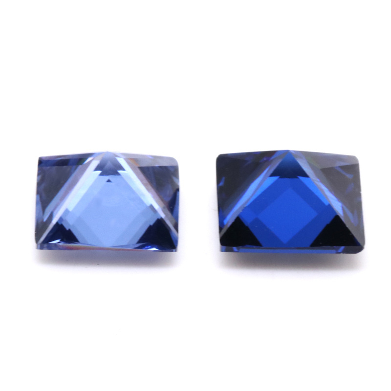 Kilang Borong 3EX Biru Tua VVS Princess Cubic Zirconia