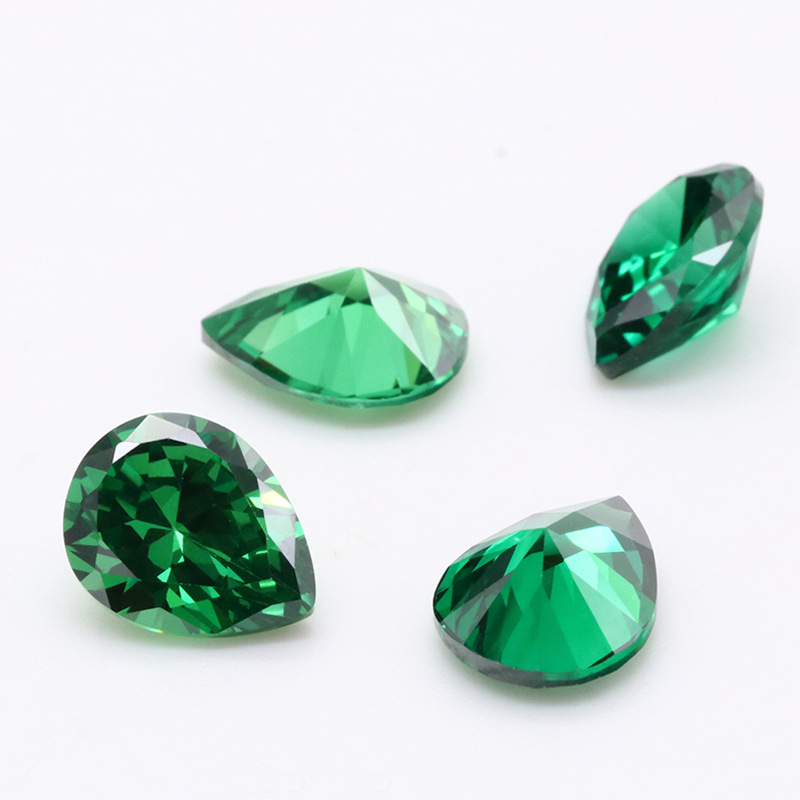 Berkualiti Tinggi 3A Green Pear Berbentuk VVS Cubic Zirconia